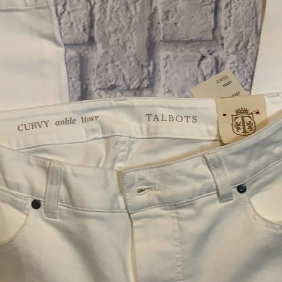 Talbots 16WP White Jeans - Slim Ankle - Curvy Plus Size - Picture 3 of 5